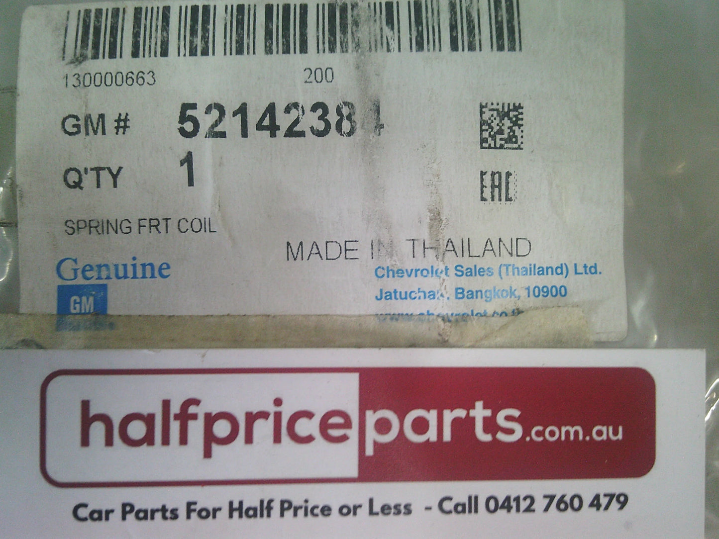 Holden RG Colorado Single Cab/Crew Cab Genuine Flat Top Spring Front Coil (Standard) New Part