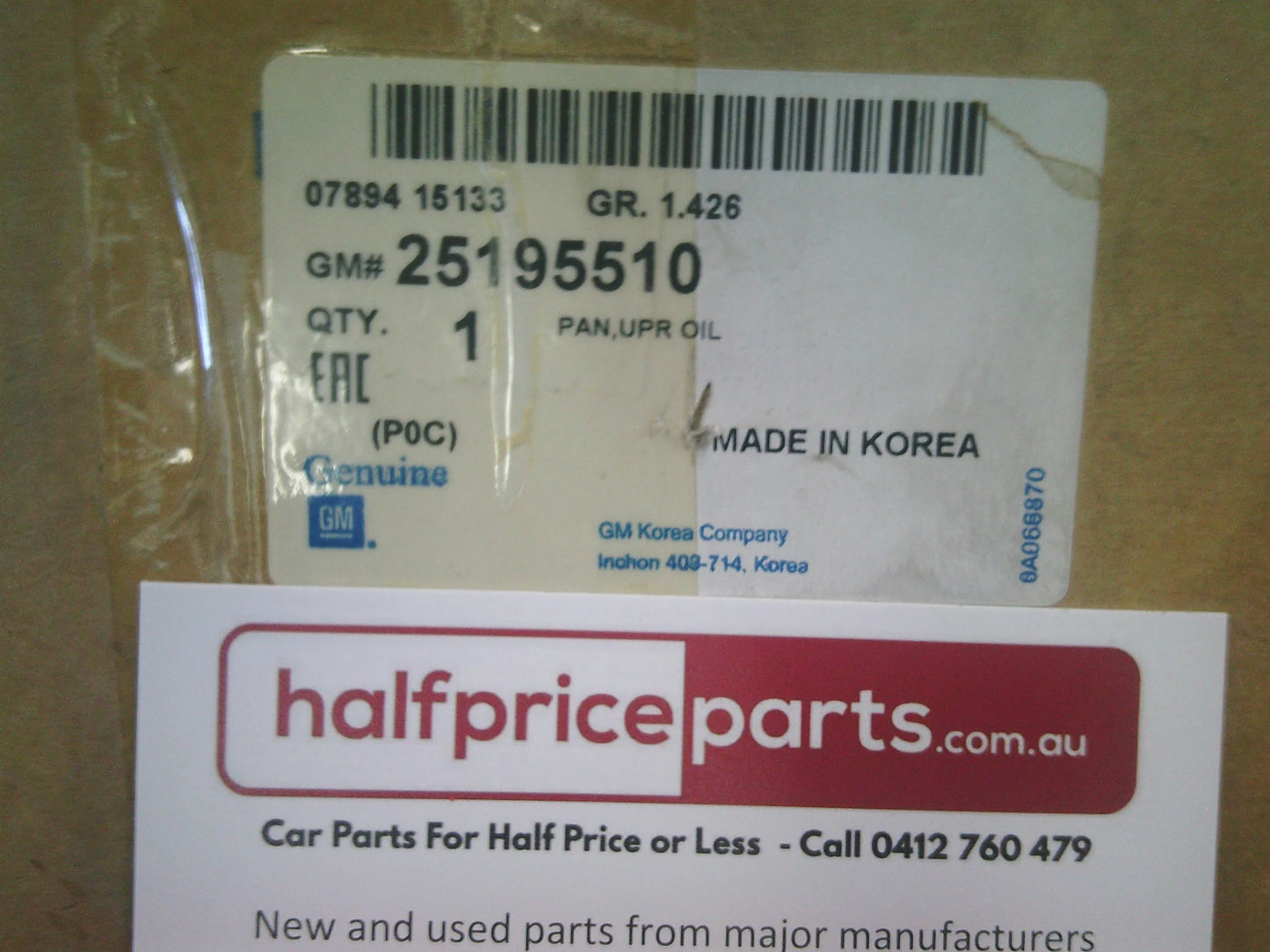 Holden CG Captiva/CG7 Genuine Upper Oil Pan Assembly New Part