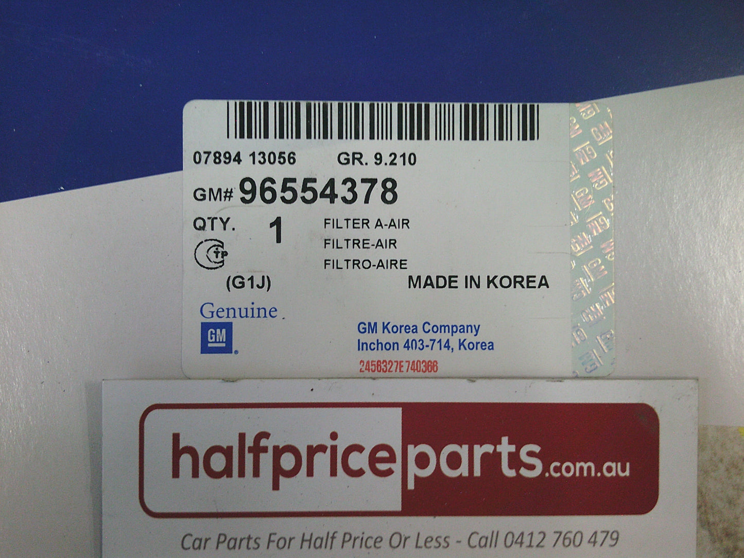 Holden Viva JF 1.8Ltr Genuine Cabin Pollen Filter - New Part