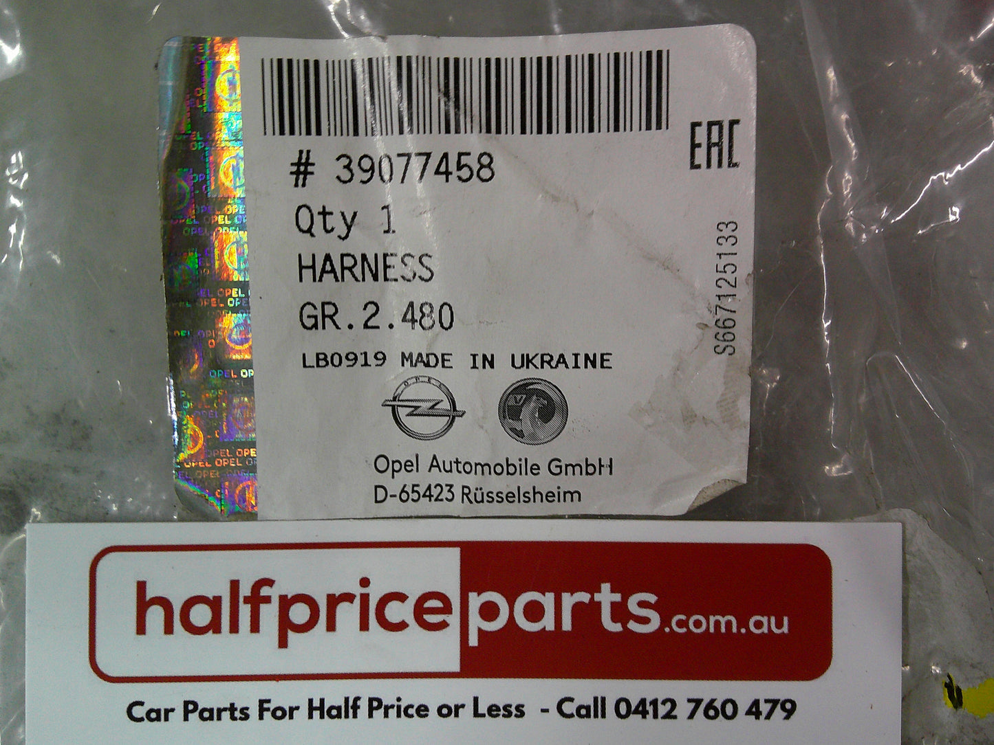 Holden Astra BK Hatch/Wagon Genuine Front Fog And Sensor Wiring Harness New Part