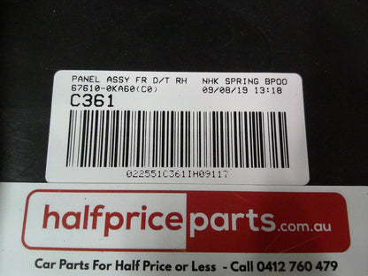 Toyota Hilux Genuine Right Hand Front Door Trim Card (Black) New Part.