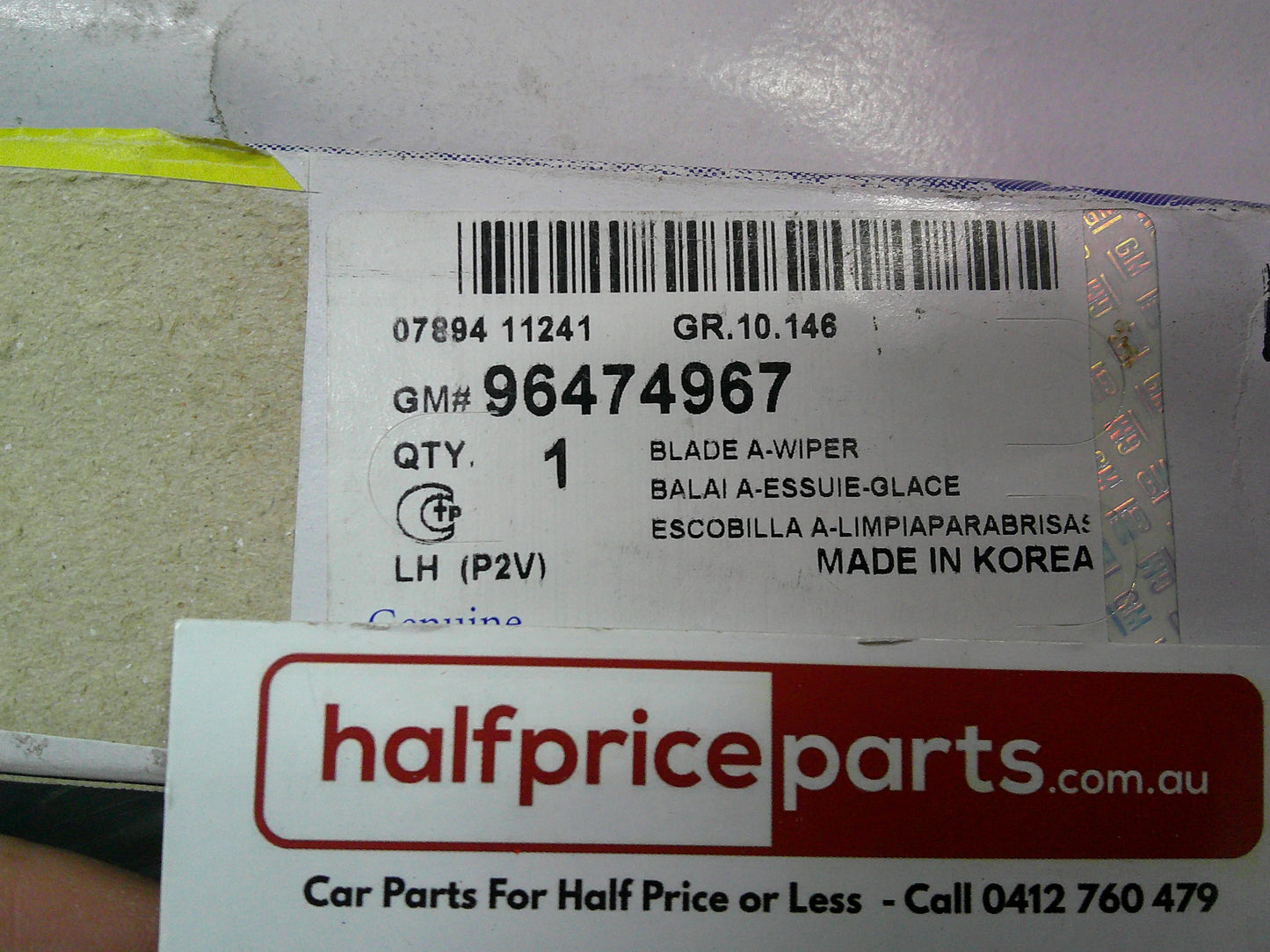 Holden EP Epica Genuine Left Hand (Passenger) Front Wiper Blade New Part