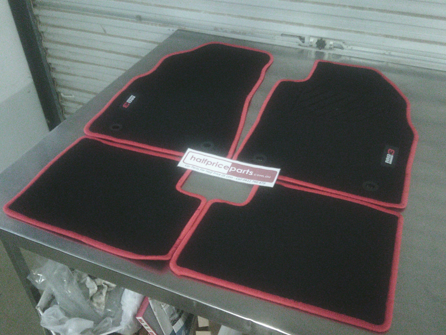 MG MG3 Genuine Red/Black Carpet Floor Mats New Part