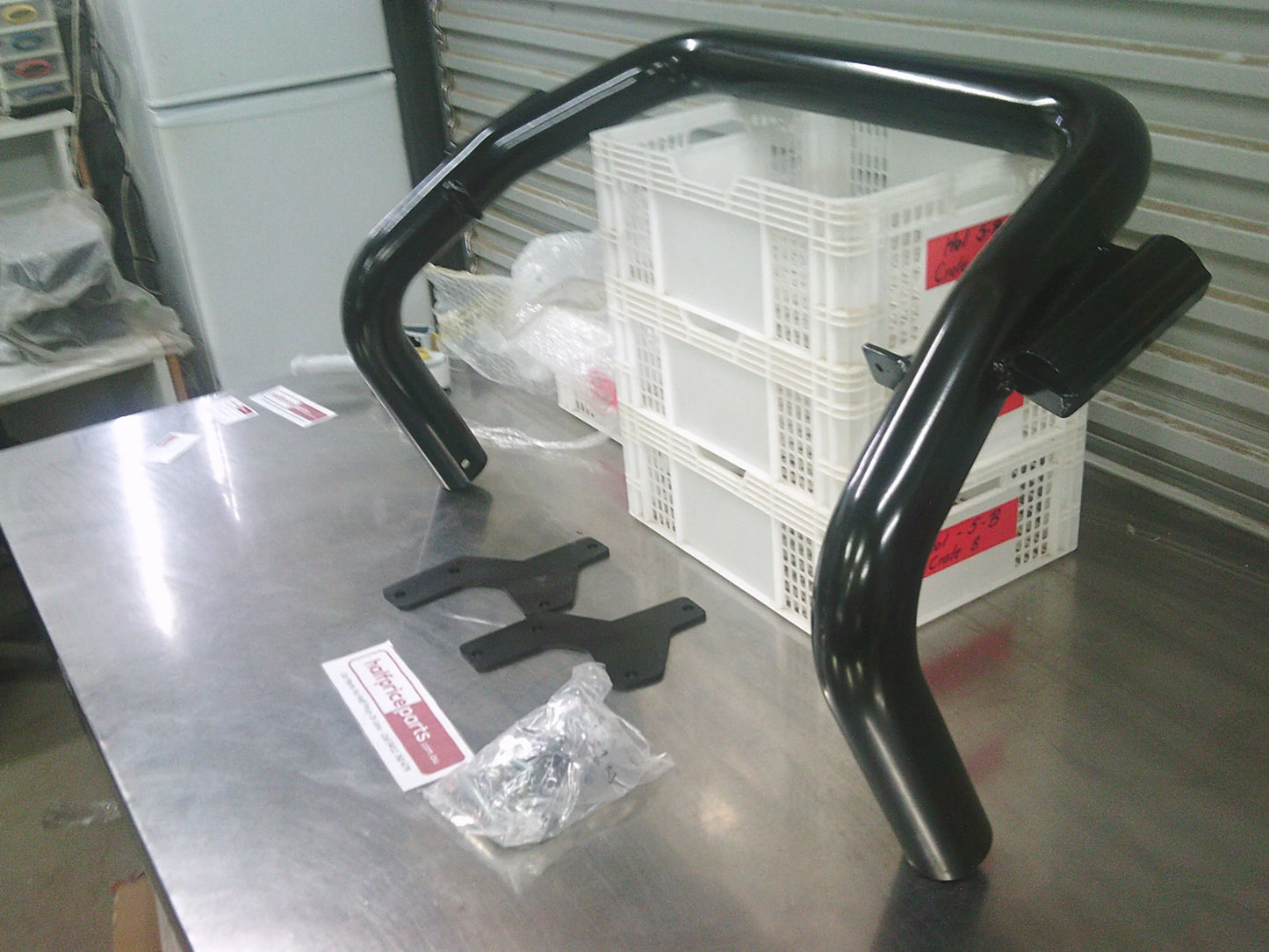 Front Nudge Bar With Builders Rack Mounts Black With Fitting Kit And Bolt Kit (Vehicle Unknown) New Part