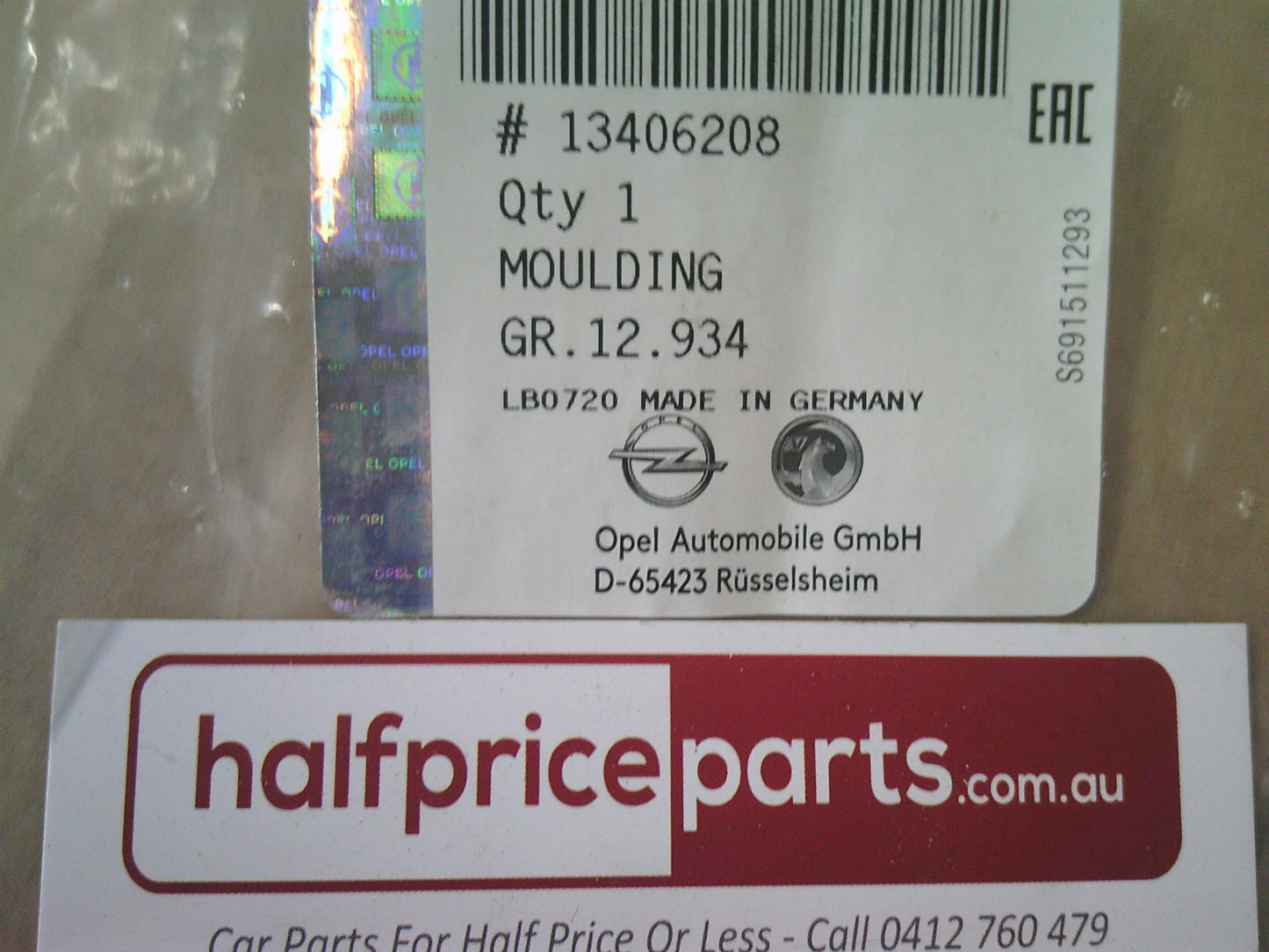 Holden JH Cruze Genuine Right Front Door Window Upper Reveal Moulding Chrome  New Part