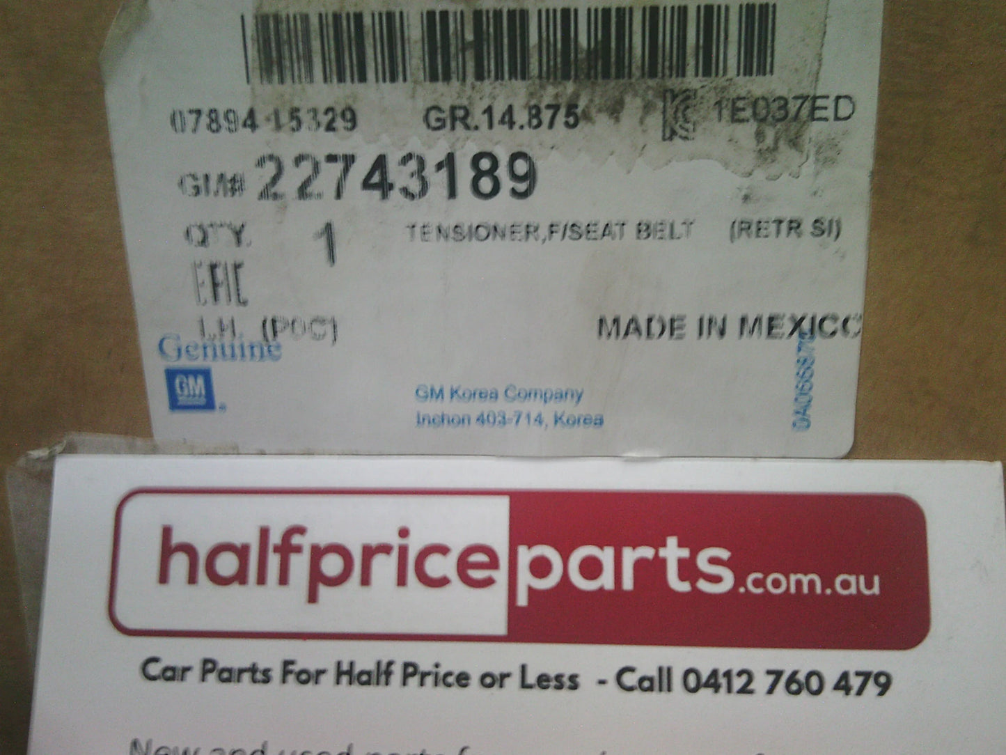 Holden CG/CG7 Captiva Genuine Left Hand Front Seat Belt Tensioner New Part