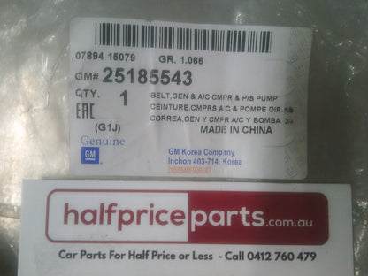 GM Genuine V-Ribbed Belt Suits Holden/Honda/Mazda/Mercedes-Benz New Part