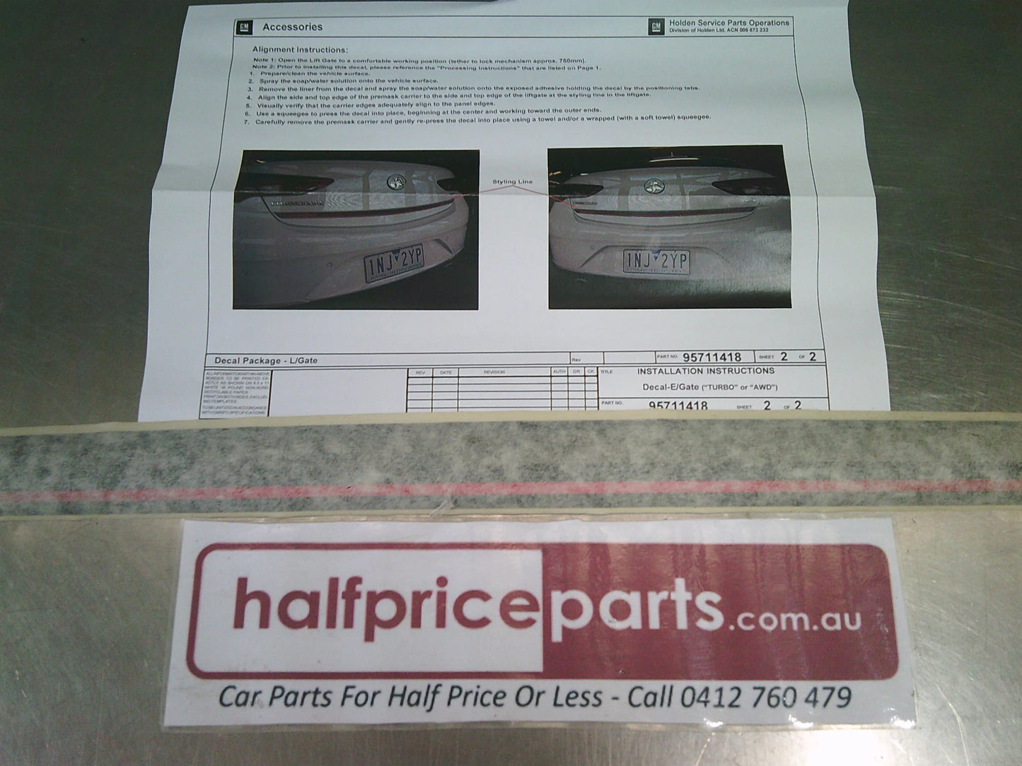 Holden ZB Commodore Sedan Genuine AWD-Black Edition Boot Decal New Part