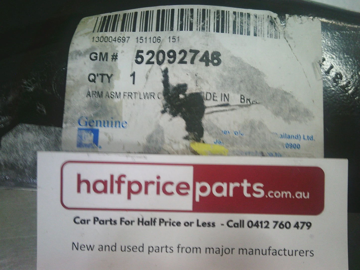 Holden RG Colorado Genuine Left Hand Front Lower Control Arm Assembly New Part