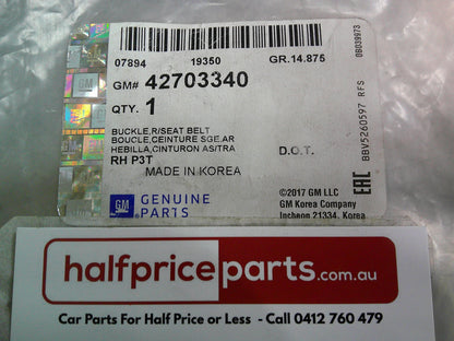 Holden TJ Trax Genuine Rear Centre Seat Twin Buckle New Part