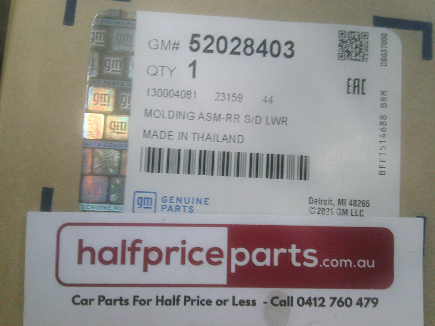 Holden RG Colorado Right Hand Rear Door Moulding New Part