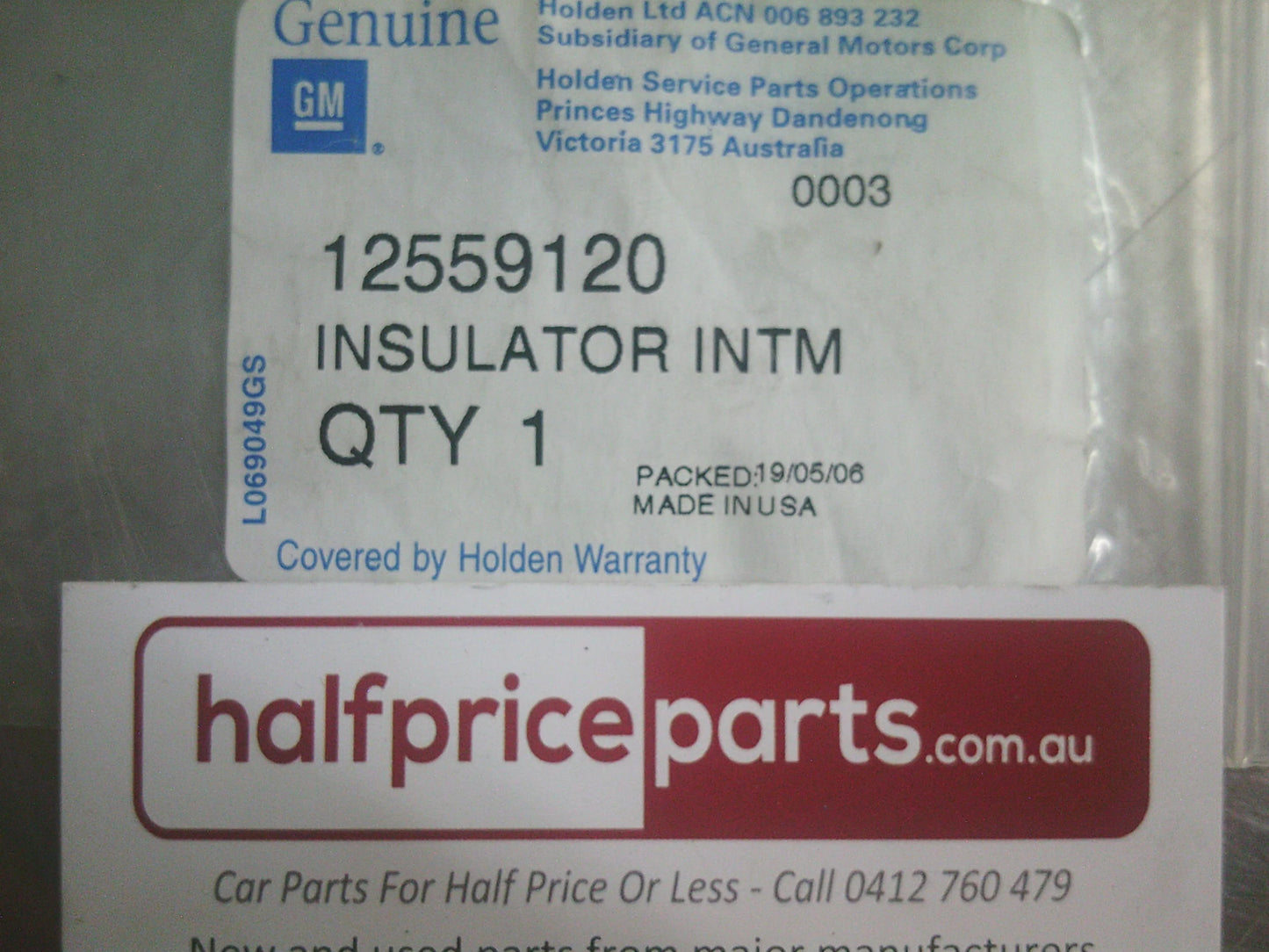 Holden VE Commodore Genuine Upper Intake Manifold Insulator -  New Part