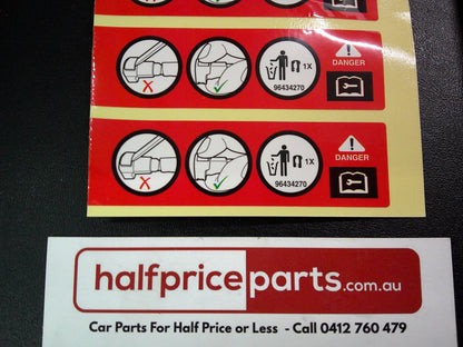 Holden CG Captiva Genuine Set Fuel Feed Return Pipe Label New Part