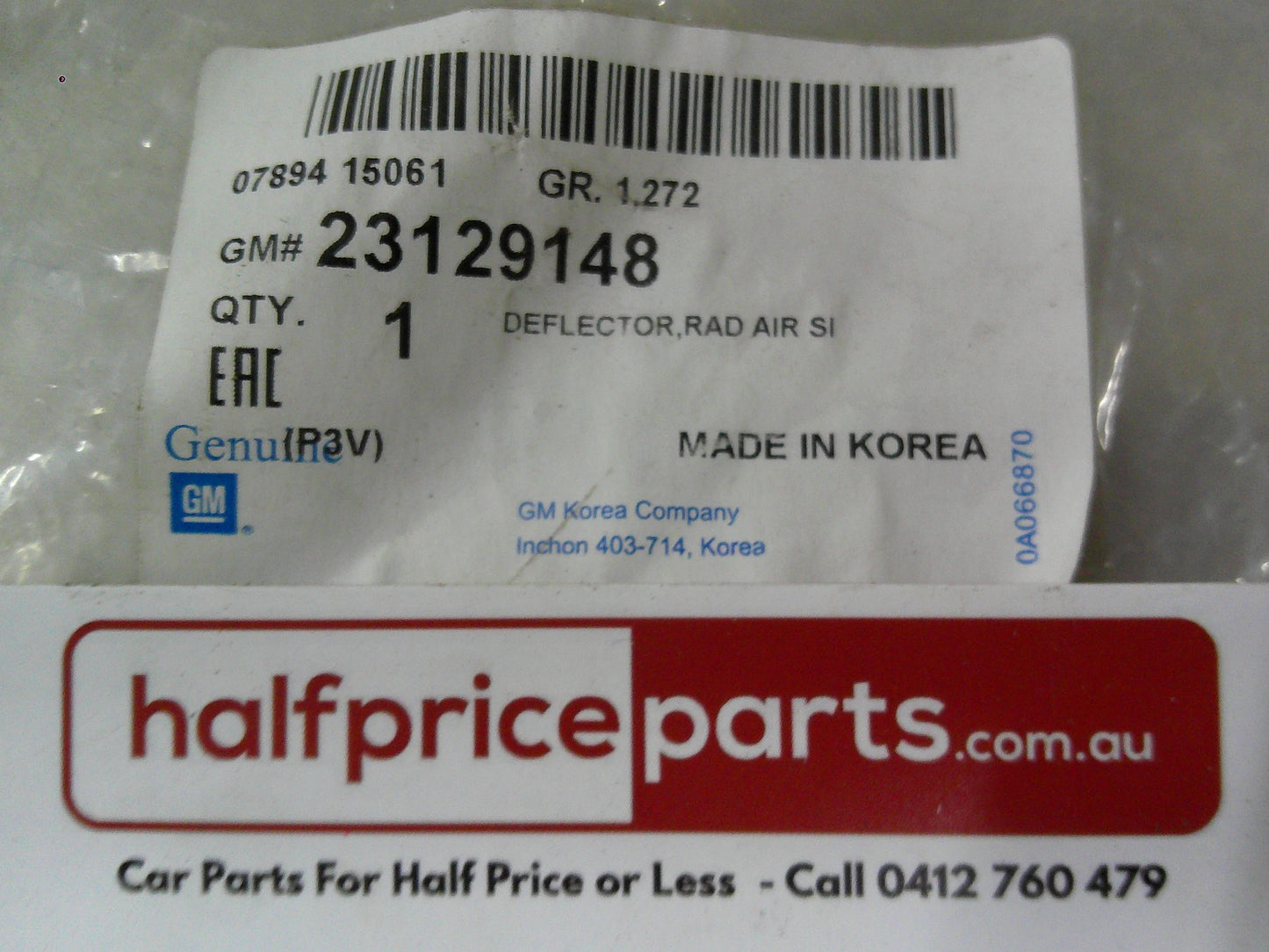 Holden Malibu Genuine Left Hand Front Radiator Air Deflector New Part