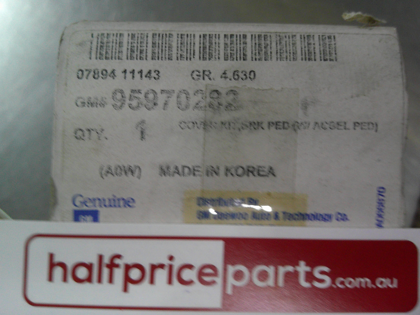 Holden TK Barina Genuine Automatic Sports Pedal Kit New Part
