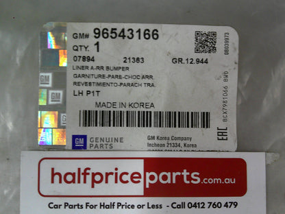 Holden TK Barina Genuine Left Hand Rear Inner Wheel House Liner New Part