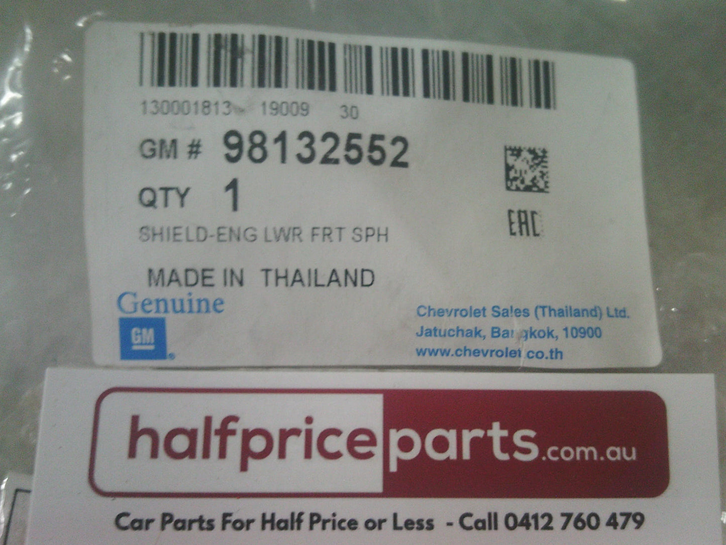 Holden RG Trailblazer Genuine Right Hand Front Lower Splash Guard New Part