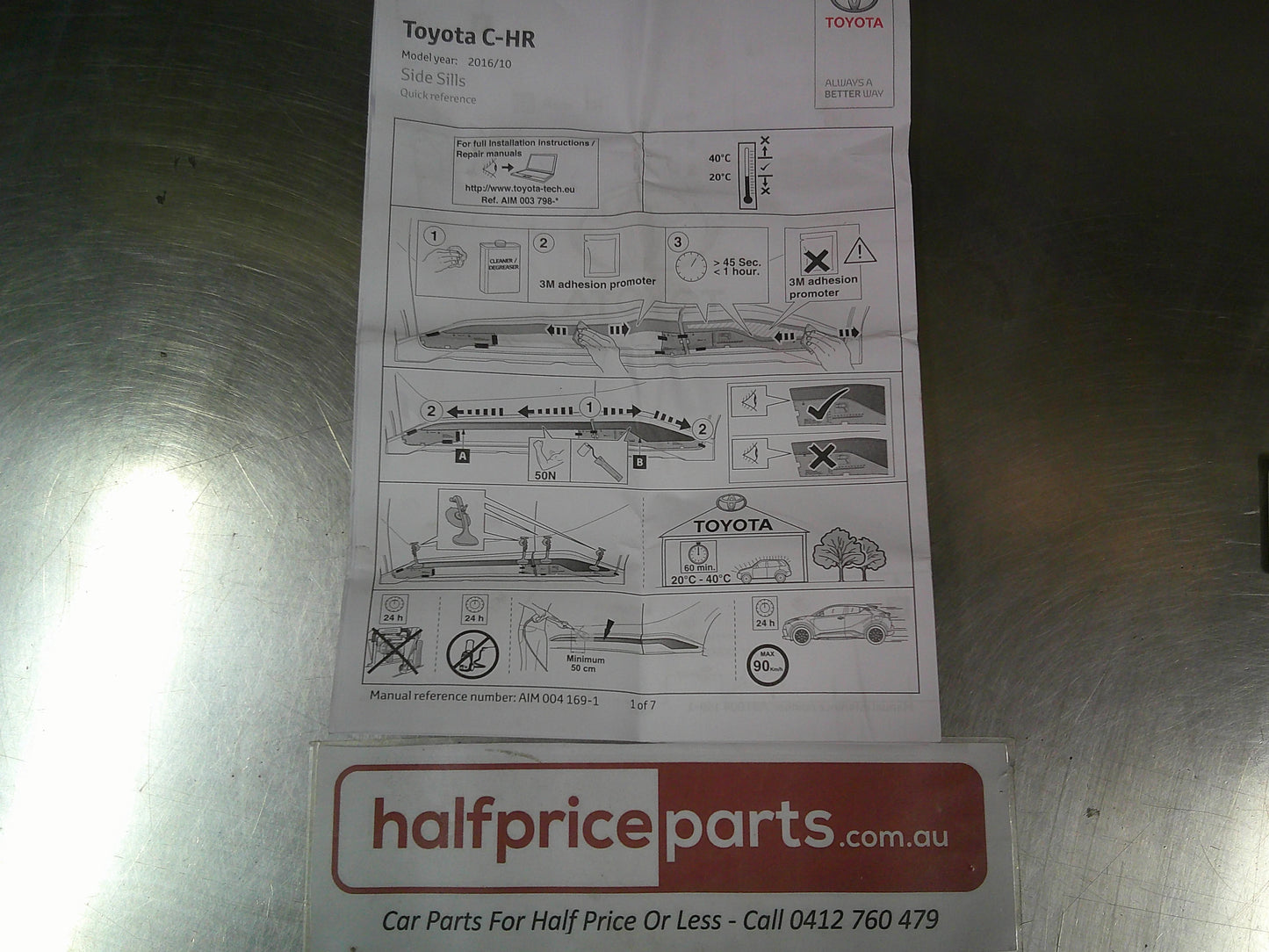 Toyota C-HR Genuine Side Lower Sill Garnish Kit (Factory Painted White 058) New Part
