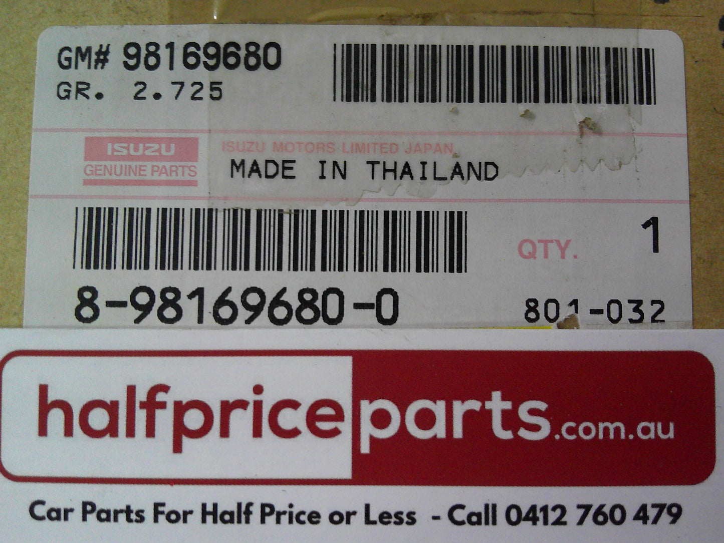 Holden RC Colorado/RA Rodeo/Isuzu D-Max Genuine Fog Light Left Or Right (1ONLY) New Part