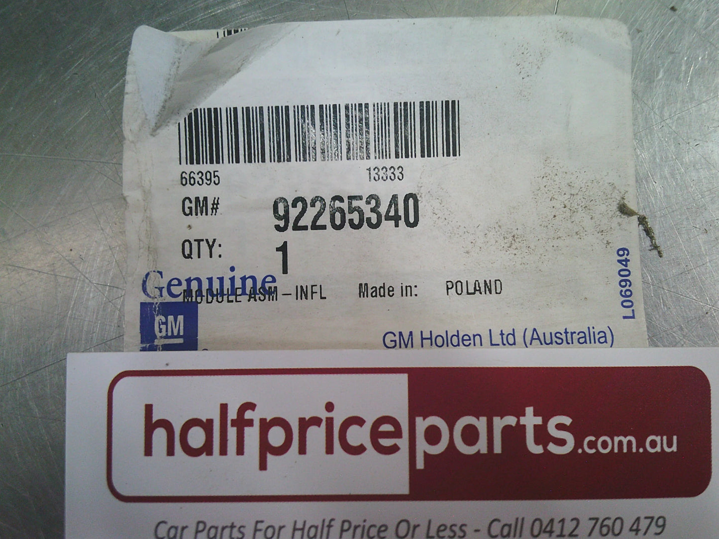 Holden VE Commodore Ute Genuine Right Hand Roof Curtin Airbag Assembly New Part