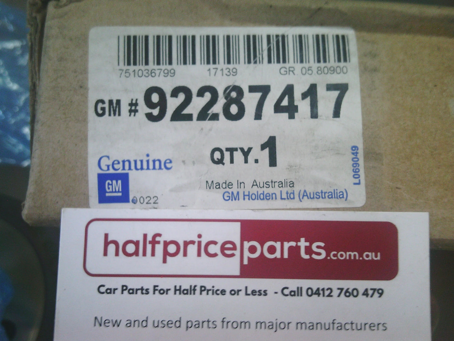 Holden ZB Commodore Genuine Rear Disc Brake Rotors (Pair Only) New Part