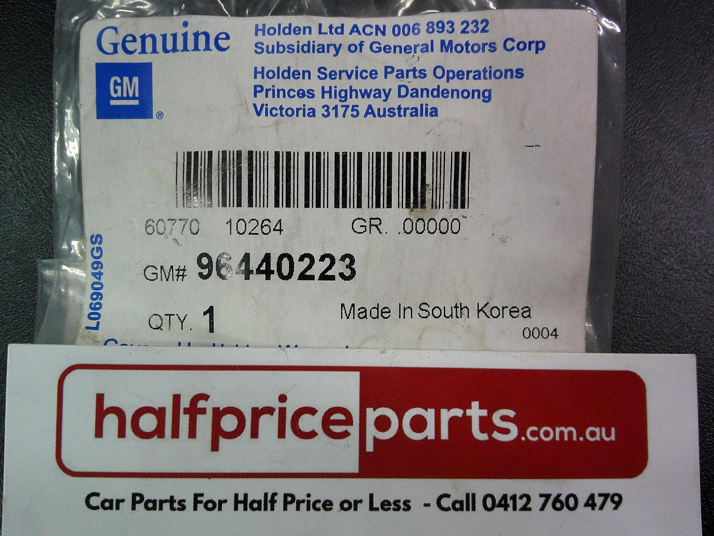 Holden CG Captiva/JK Cruze/JF Viva Genuine Oil Pump O-Ring Seal New Part