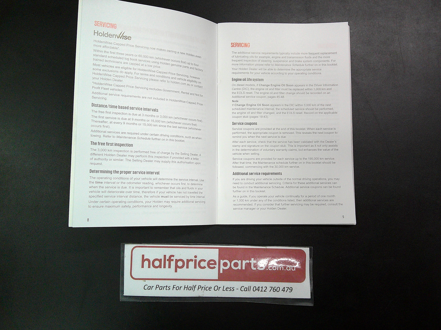 Holden EM Malibu Genuine Service/Warranty Booklet New Part