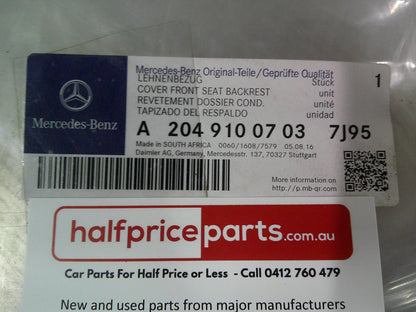 Mercedes-Benz 204 Series Genuine Left Hand Front Seat Back In Alpaca Gray Leather New Part