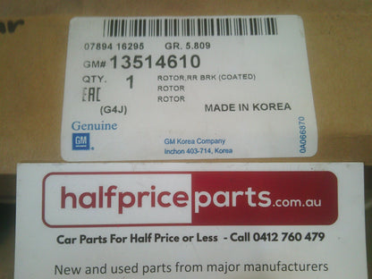 Holden BK Astra Genuine Rear Brake Rotor New Part