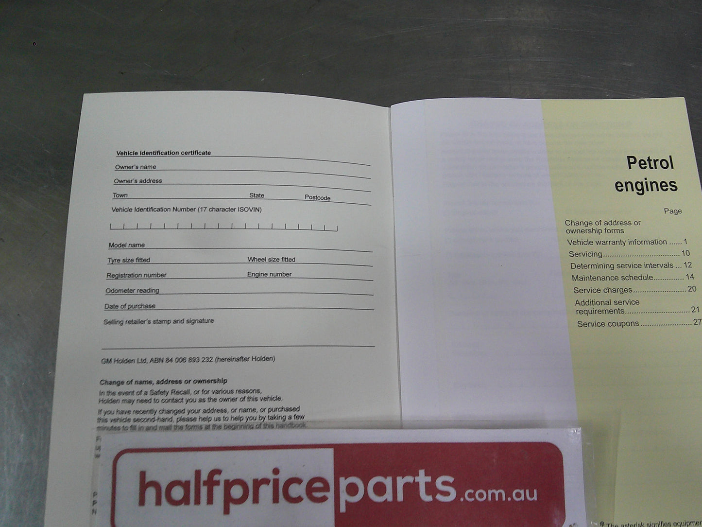 Holden TM Barina Genuine Service Manual/Warranty Manual New Part
