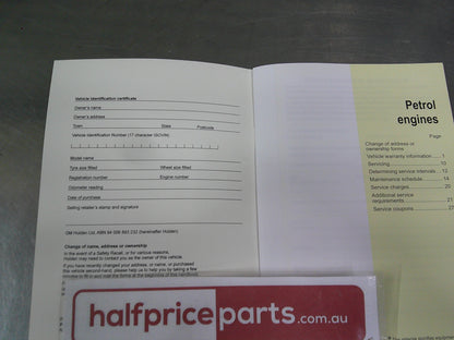 Holden TM Barina Genuine Service Manual/Warranty Manual New Part