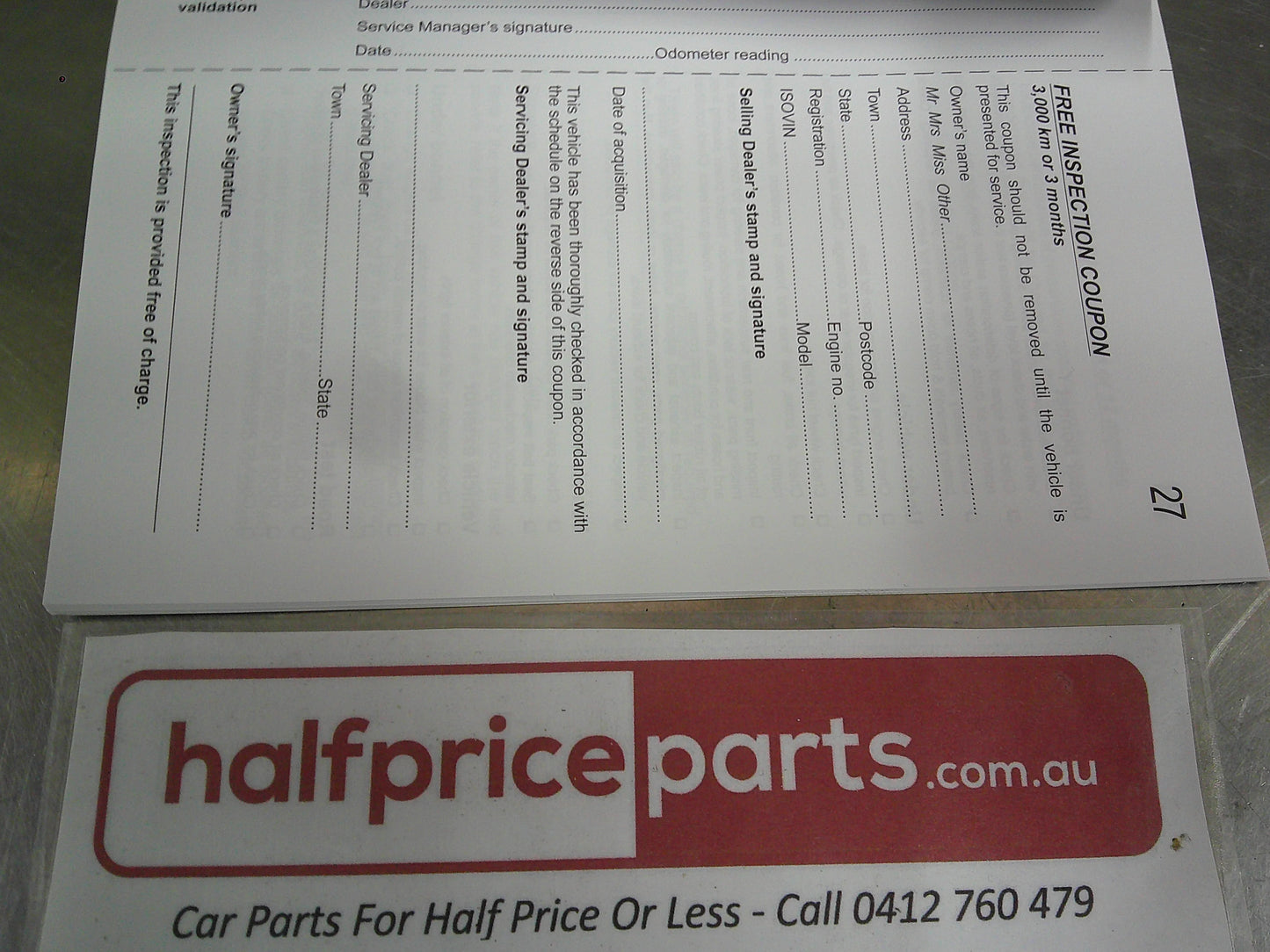 Holden TM Barina Genuine Service Manual/Warranty Manual New Part