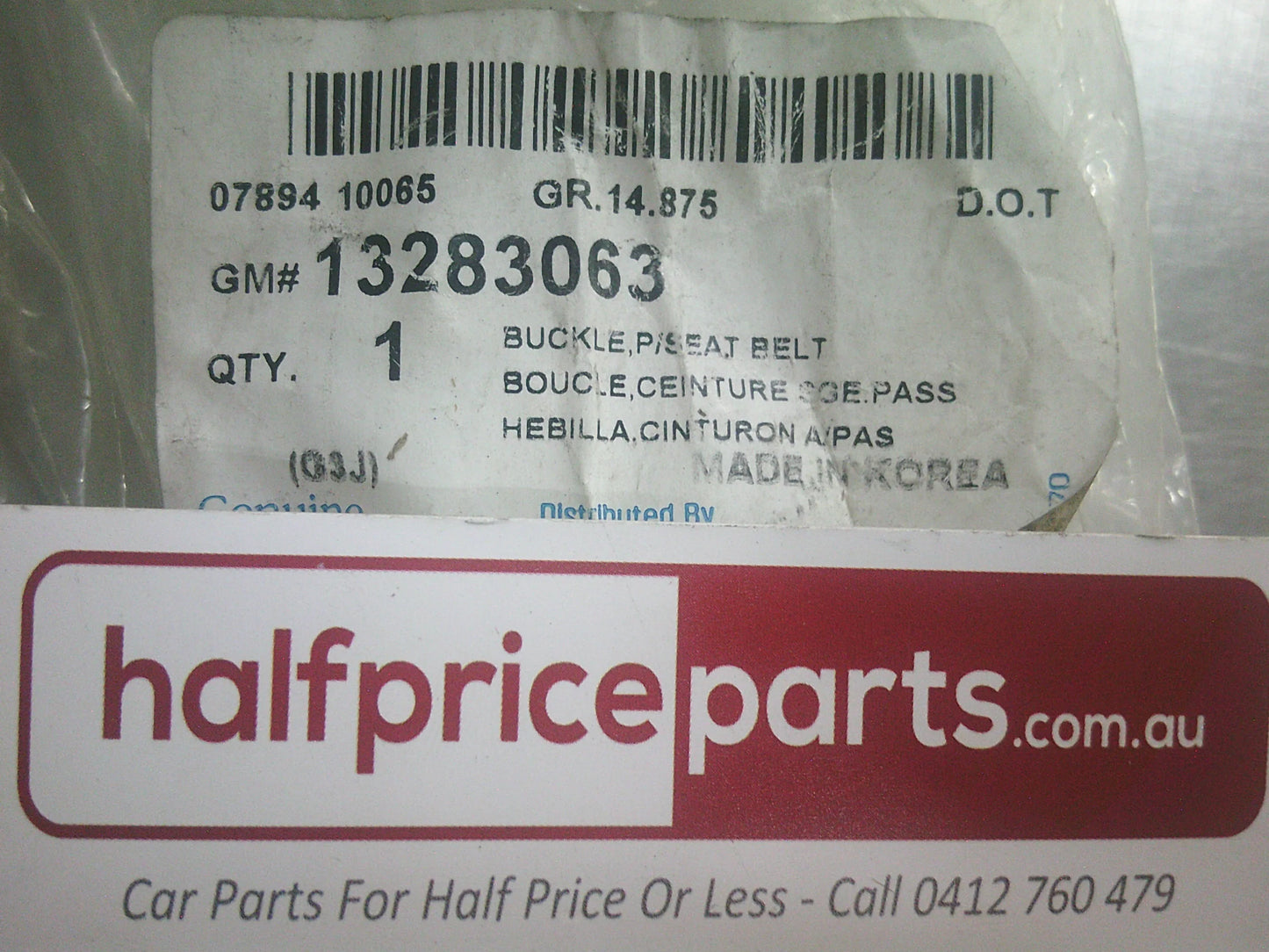 Holden JH Cruze Genuine Left Hand Front Seat Buckle - New Part