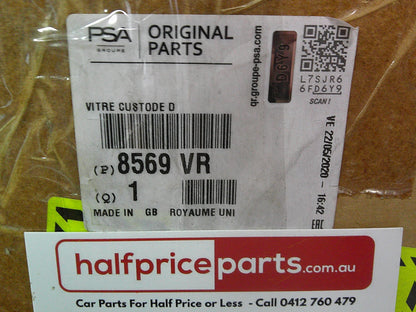 Peugeot 308 Right Hand Rear Quarter Glass (Factory Tint)New Part