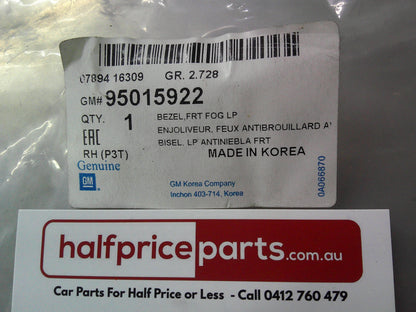 Holden Trax Genuine Right Hand Front Chrome Fog Light Bezel New Part