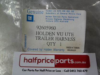 Holden VY Ute Genuine Trailer Wiring Harness 7 Pin Flat Plug New Part