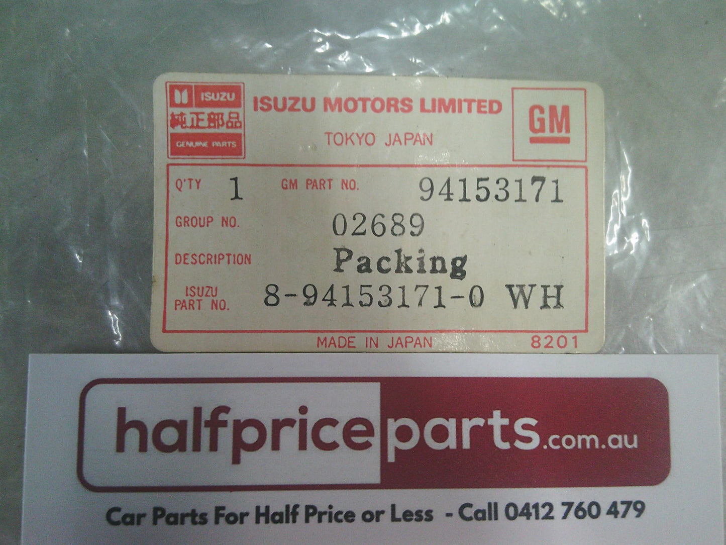 Holden Gemini Genuine Rear Tail Light Housing Gasket New Part