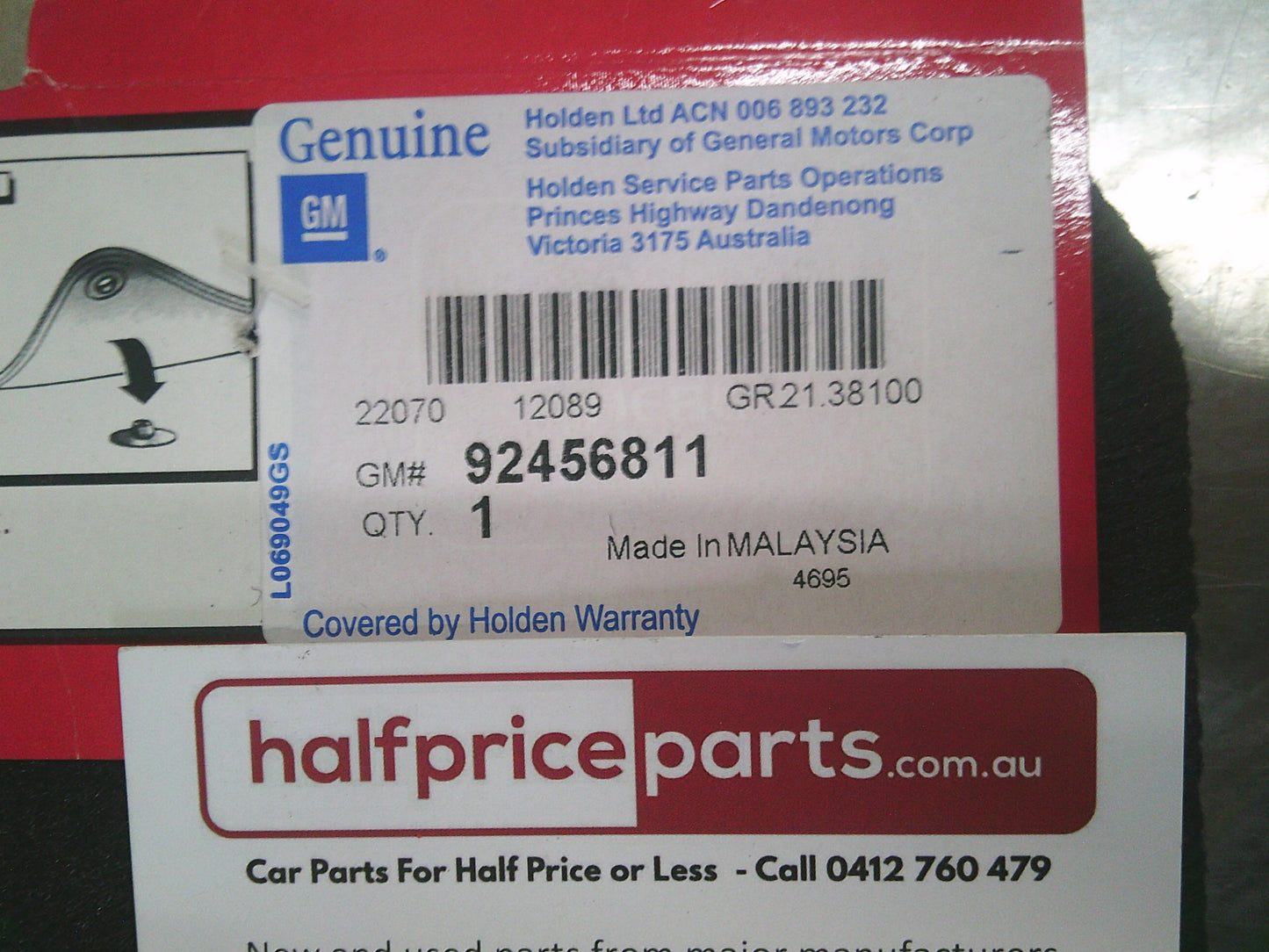 Holden RG Colorado Storm Genuine Rear Black Mat - New Part