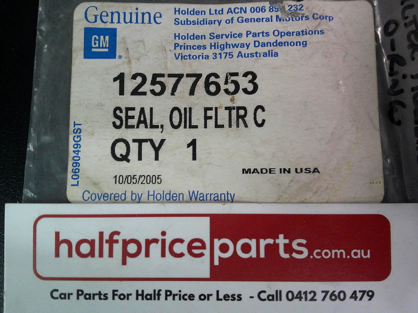 Holden VZ Commodore/Calais/Monaro Genuine Engine Oil Filter Housing Seal O-Ring New Part