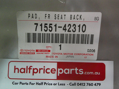 Toyota Rav4 Genuine Drivers Front Seat Back Foam Lumber Cushion New Part