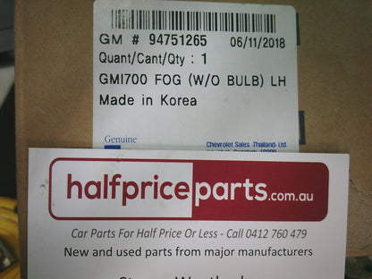 Holden RG Colorado Front Left Fog Light Lens W/O Bulb - New Part