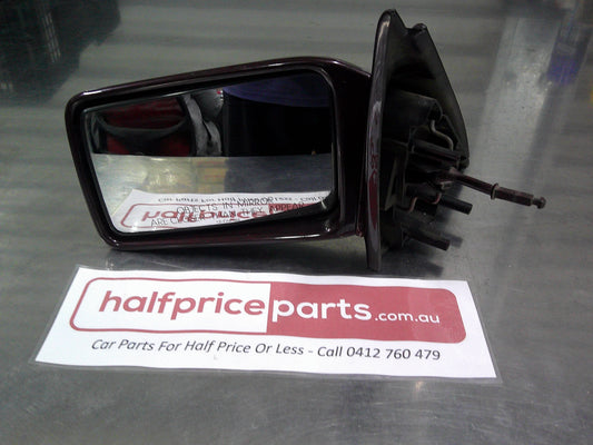 Holden VR/VS Commodore Genuine Left Hand Front Mirror Manual Assembly (Valencia Red Pearl MK2) Used Part