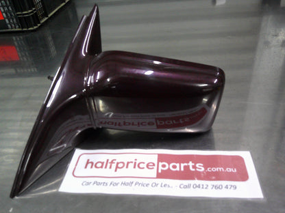 Holden VR/VS Commodore Genuine Left Hand Front Mirror Manual Assembly (Valencia Red Pearl MK2) Used Part
