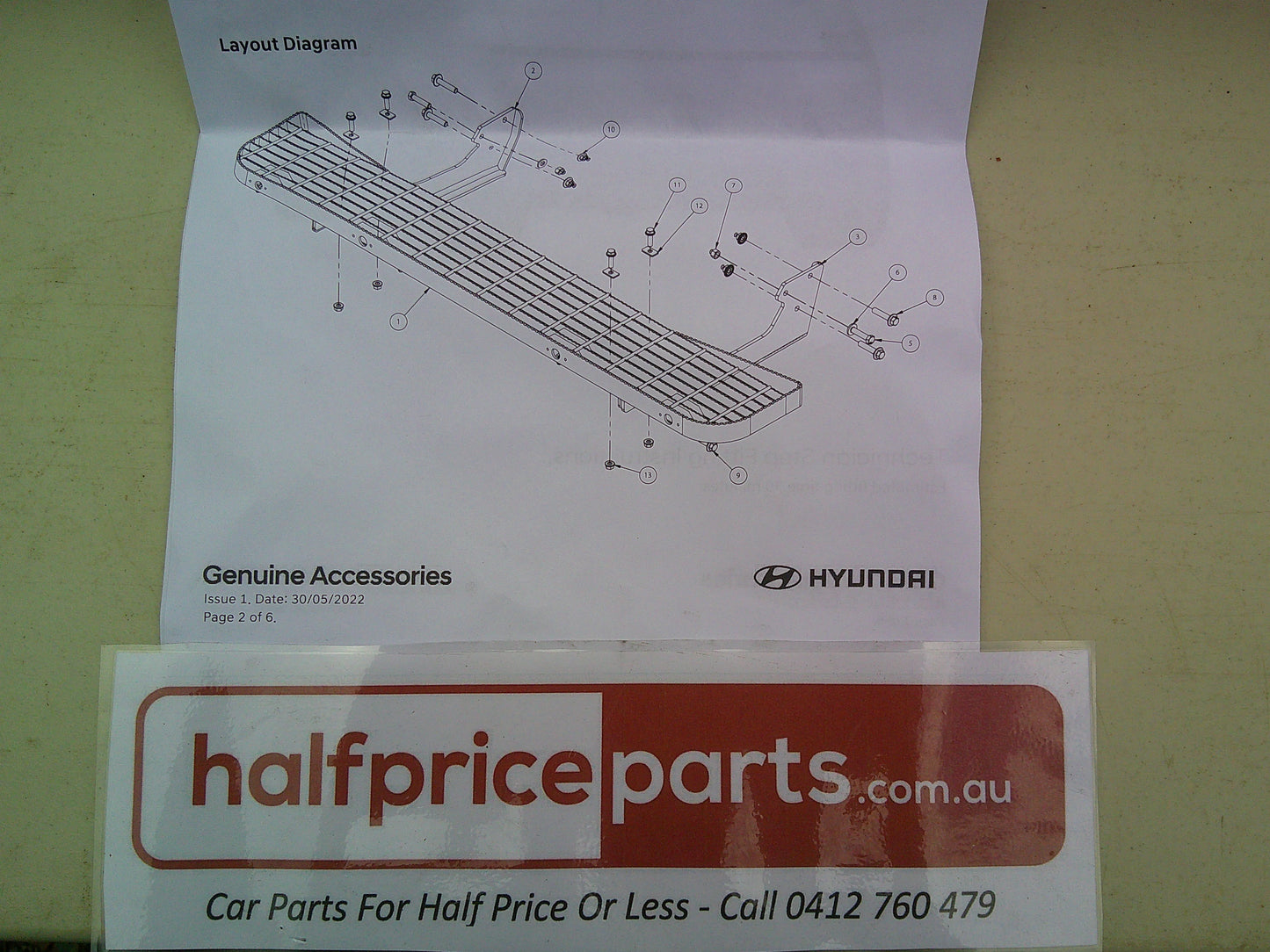 Hyundai Staria Load Genuine Rear Technican Step Fitting Kit With Brackets (Cant Be Installed With Tow Bar) New Part