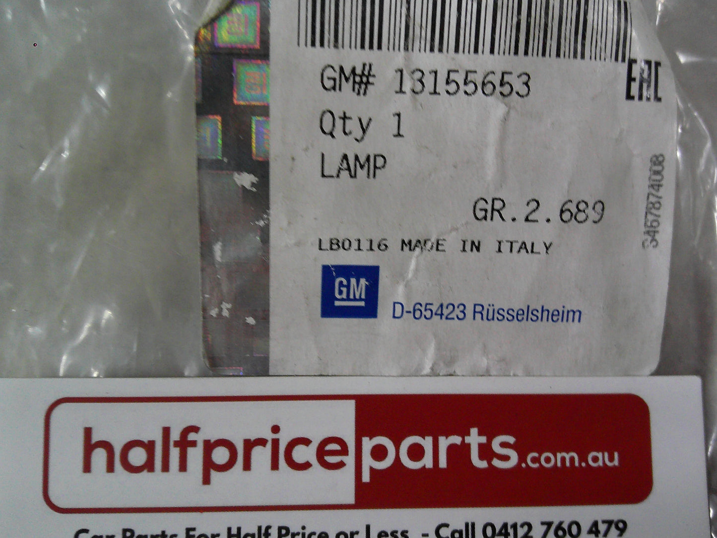 Holden AH Astra Wagon Genuine License Plate Light New Part