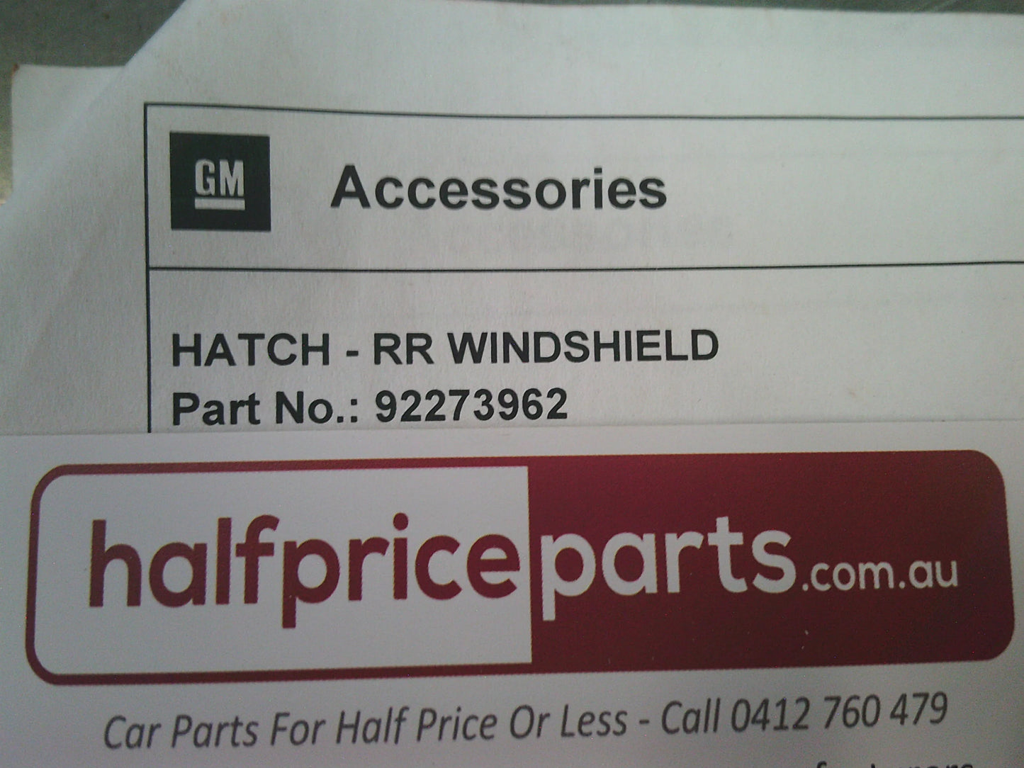 Holden JH Cruze Genuine Rear Tailgate Sunshades (With Clips Attached) New Part