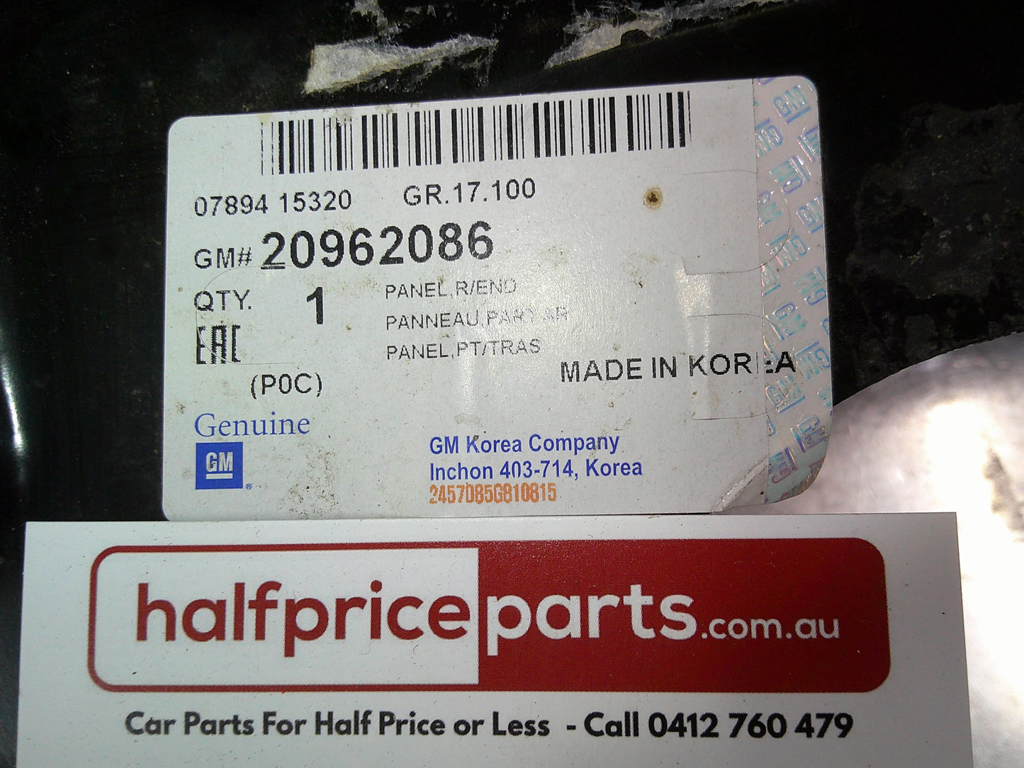 Holden CG Captiva Genuine Rear Inner Beaver Panel Assembly New Part