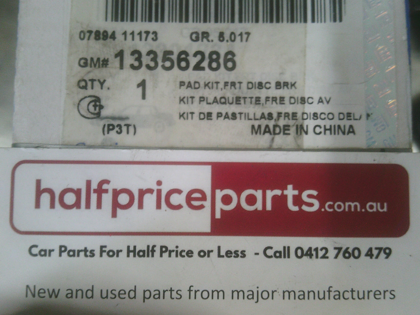 Holden TM Barina/ JH/JG Cruze Genuine Front Brake Pads New Part