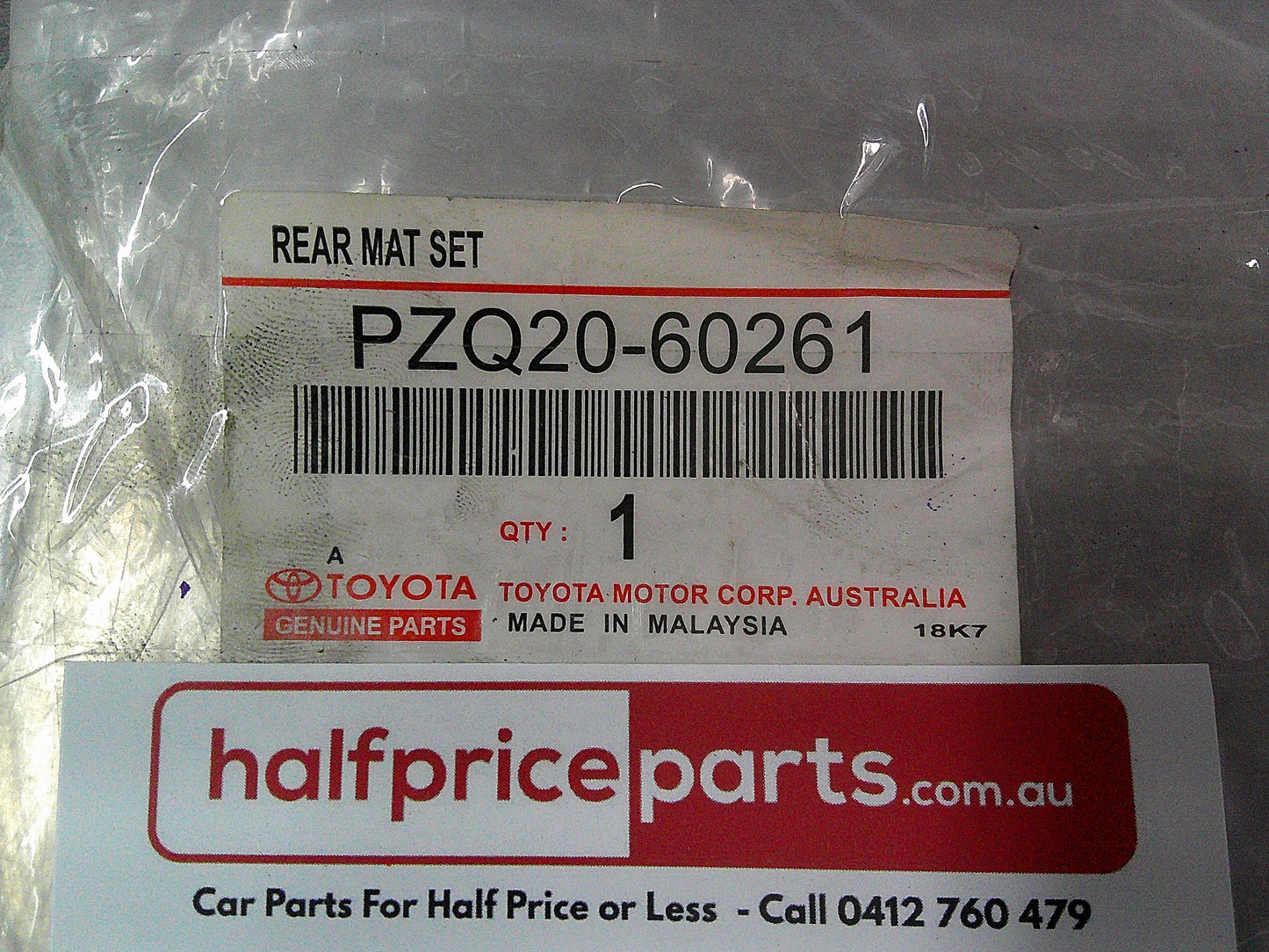 Toyota Prado 150 Series Genuine Rubber Floor Mat 2nd Row (2 Mats) New Part