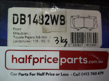 Wagner Front Brake Pad Set Suits Mitsubishi/Lexus/Toyota New Part